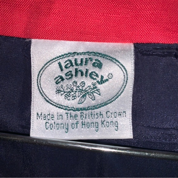 Laura Ashley Vintage Linen And Cotton Sailor Style Red Navy Dress 10 - Picture 3 of 10